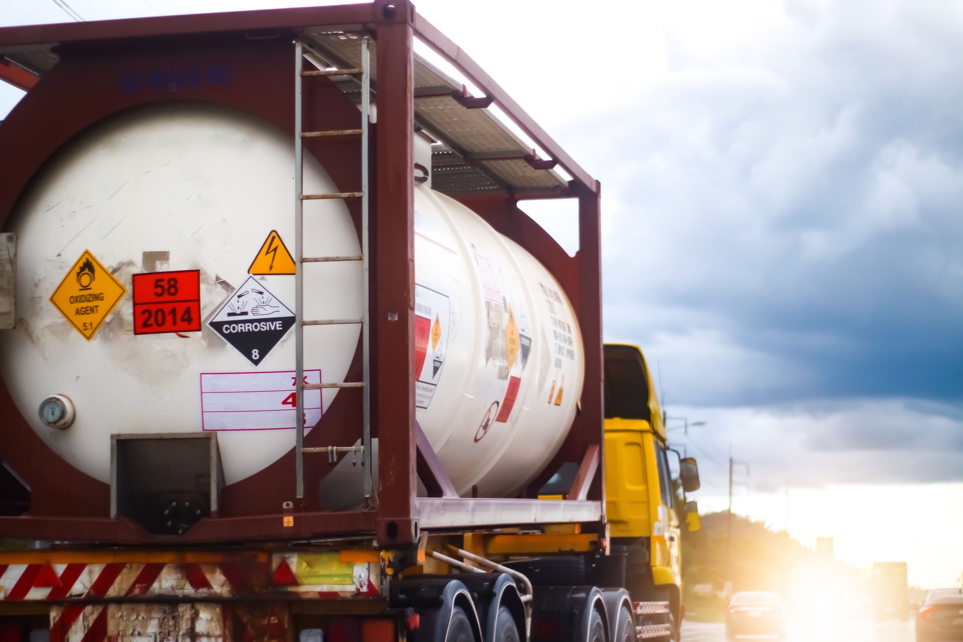 Trucks transporting dangerous chemicals